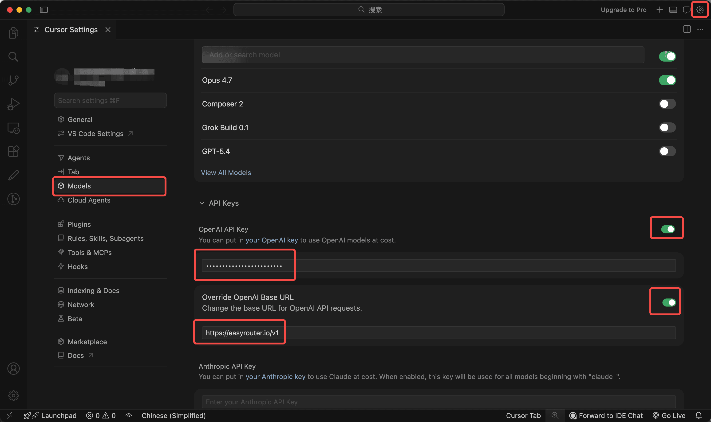 Cursor Configuration
