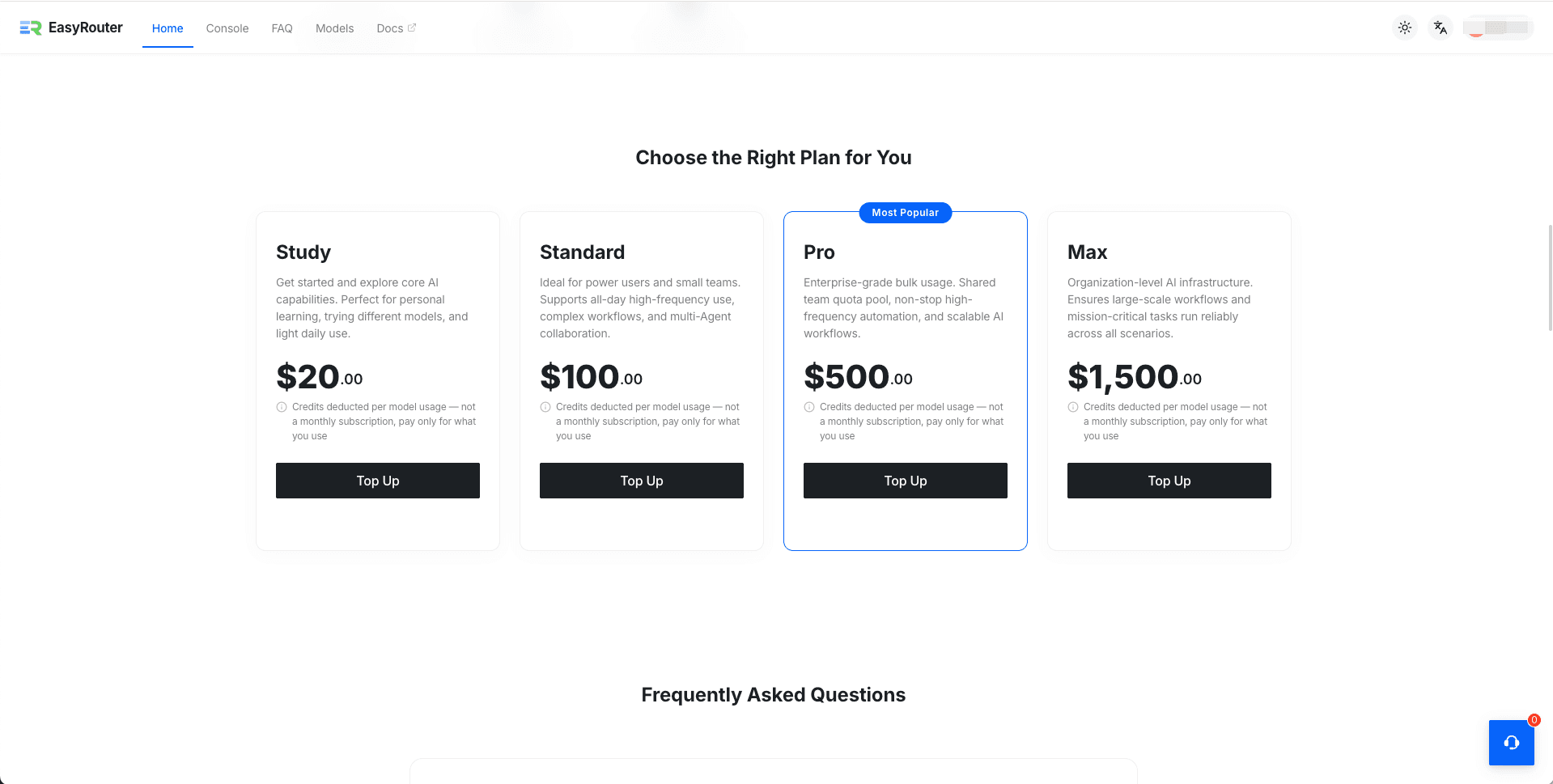 Homepage Recommended Plans