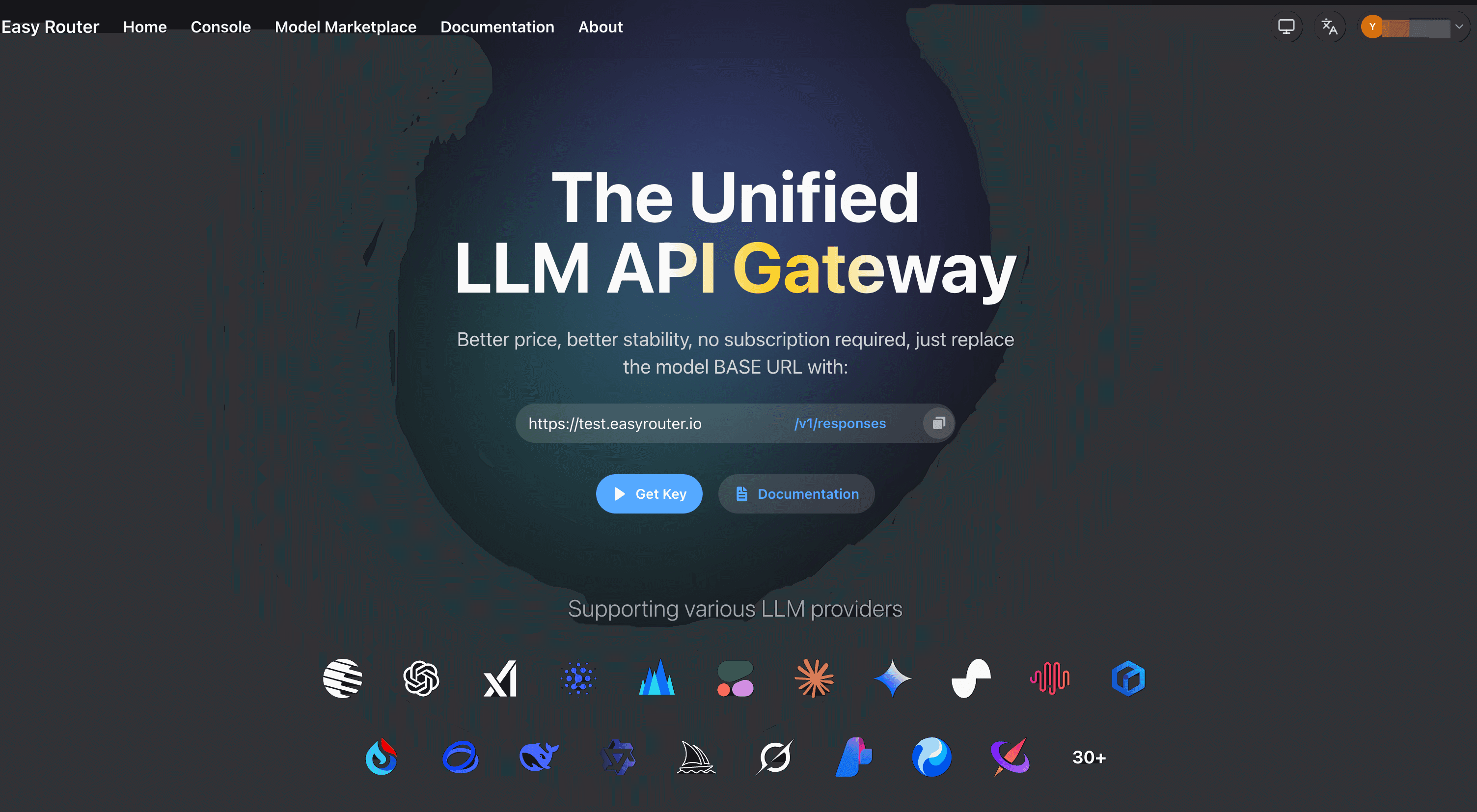 Log in to EasyRouter console