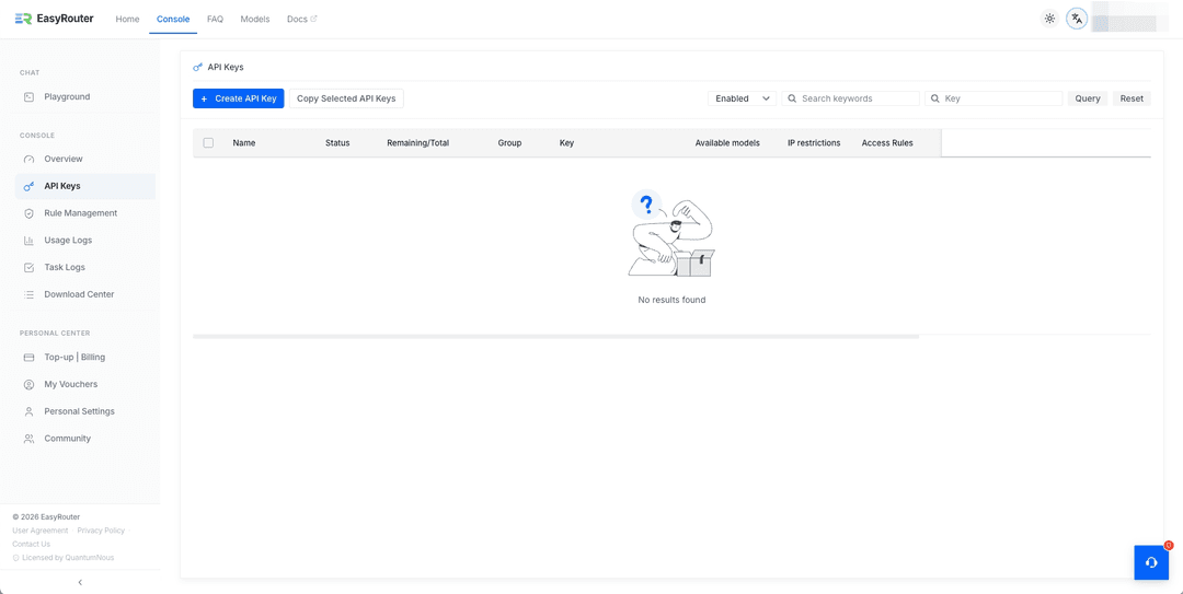 Quick Start | EasyRouter API Docs