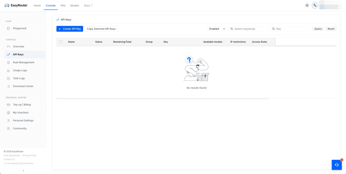 Quick Start | EasyRouter API Docs