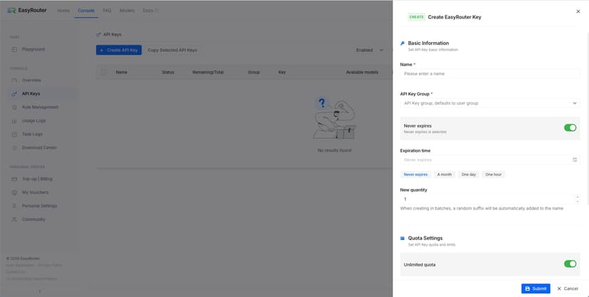 Quick Start | EasyRouter API Docs