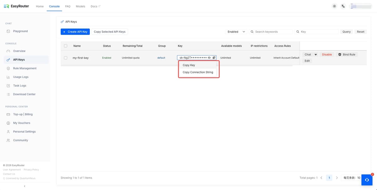 Quick Start | EasyRouter API Docs