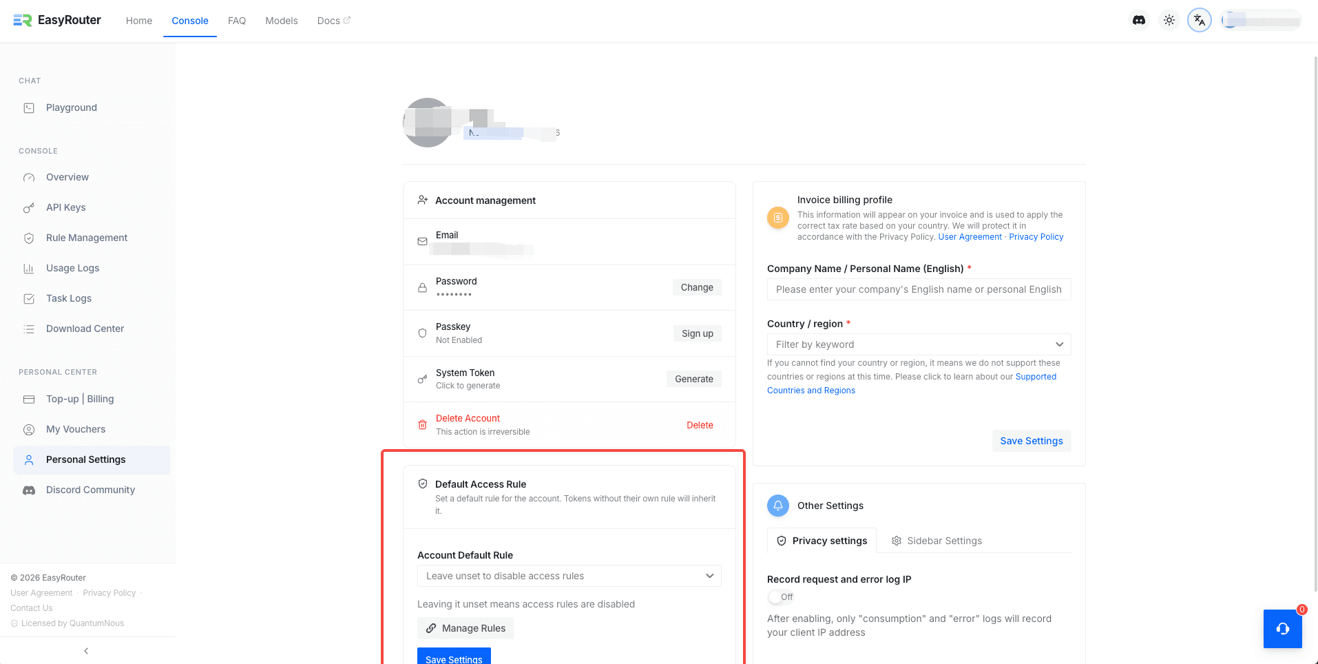 Default Access Rule